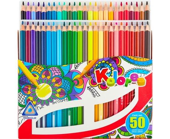 Карандаши цветные 50 цв. 3-гран.Kores 93350 695631
