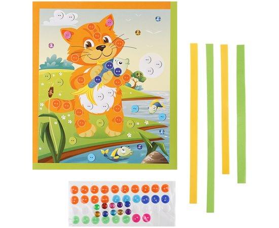 Аппликация из пуговиц Мульти-Пульти "Котик", европодвес BC_29588