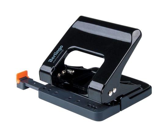 Дырокол энергосберегающий Berlingo "Smart Technology" 25л., металлический, фиксатор, линейка, черный DDm_25201