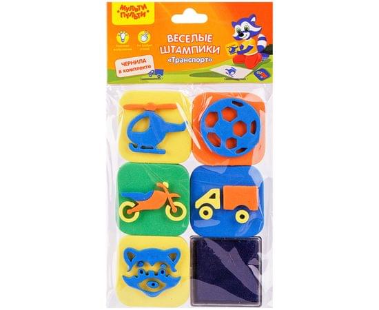 Набор штампиков для творчества Мульти-Пульти "Транспорт", EVA, 5шт., с чернилами ES_27731