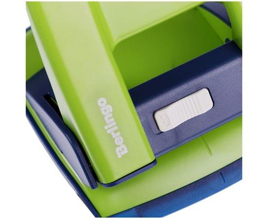 Дырокол Berlingo "Power TX" 30л., металлический, с фиксатором и линейкой, зеленый KPh_30180