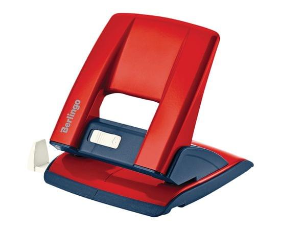Дырокол Berlingo "Power TX" 30л., металлический, с фиксатором и линейкой, красный KPh_30181