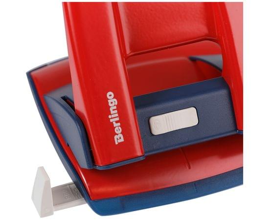 Дырокол Berlingo "Power TX" 30л., металлический, с фиксатором и линейкой, красный KPh_30181