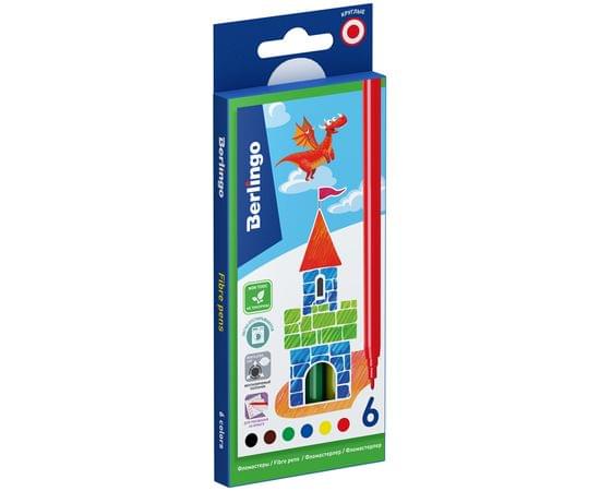 Фломастеры Berlingo "Замки", 06цв., смываемые, картон, европодвес WP00206