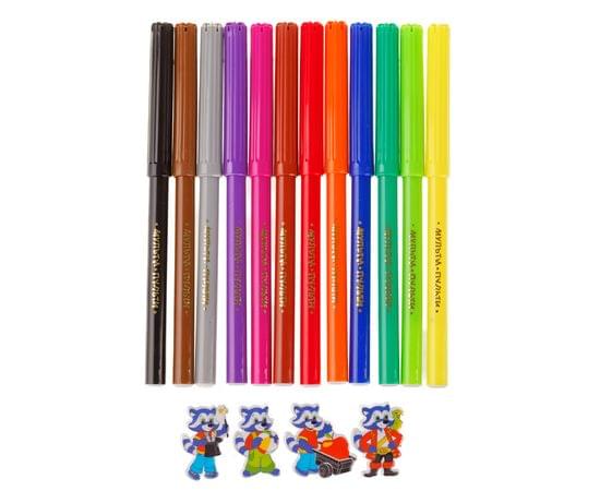 Фломастеры Мульти-Пульти "Енот во Франции", 12цв., смываемые, картон, европодвес WP_10716