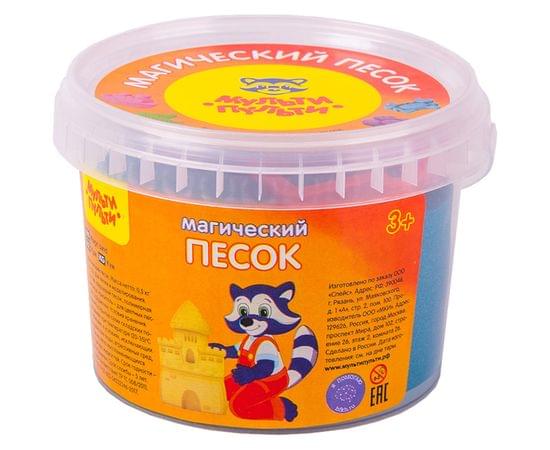Песок для лепки Мульти-Пульти "Магический песок", синий, 500г, 2 формочки ПС_15804 / 543