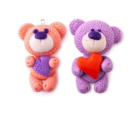 Набор для изготовления брелоков из полимерной глины Lori "Влюбленные мишки" Пг-011