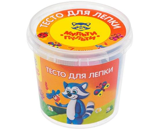 Тесто для лепки Мульти-Пульти "Енот в деревне", 07 цветов*30г, пластиковый стакан ТЛ_12208