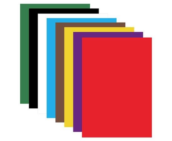 Картон цветной А4 немелованный,  8л. 8цв., в папке, BRAUBERG, 200х290мм, Дельфин, 129909 129909