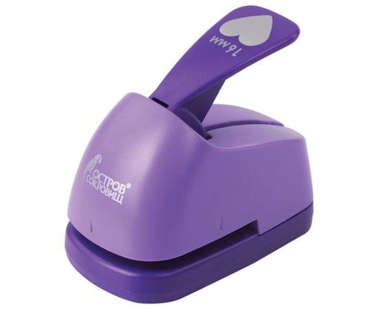 Дырокол фигурный "Сердце", диаметр вырезной фигуры 16 мм, ОСТРОВ СОКРОВИЩ, 227148 227148