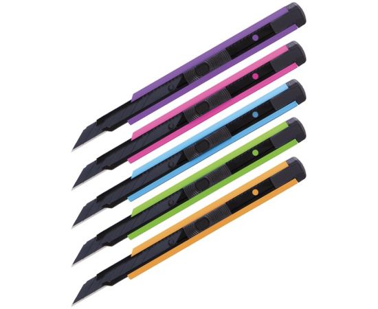 Нож канцелярский 9мм Berlingo "Color Zone", черное лезвие, auto-lock, металл. направл., ассорти, евро BM4120