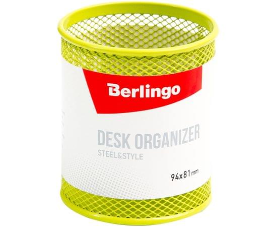 Подставка-стакан Berlingo "Steel&Style", металлическая, круглая, зеленая BMs_41103