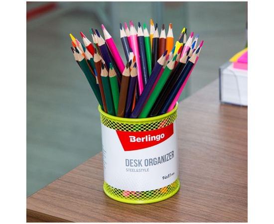 Подставка-стакан Berlingo "Steel&Style", металлическая, круглая, зеленая BMs_41103