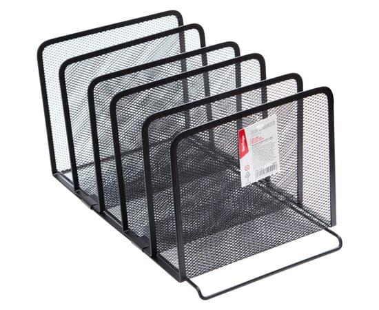 Подставка для сортировки писем и бумаг Berlingo "Steel&Style", металл, 5 секций, черная BMs_41162