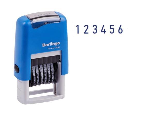 Нумератор мини автомат Berlingo "Printer 7836", 6 разрядов, 3мм, пластик, блистер BSt_82406