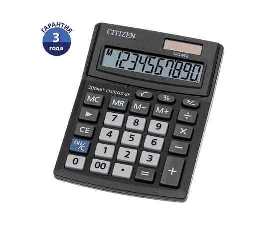 Калькулятор настольный Citizen Business Line CMB1001-BK, 10 разрядов, двойное питание, 102*137*31мм, черный CMB1001-BK