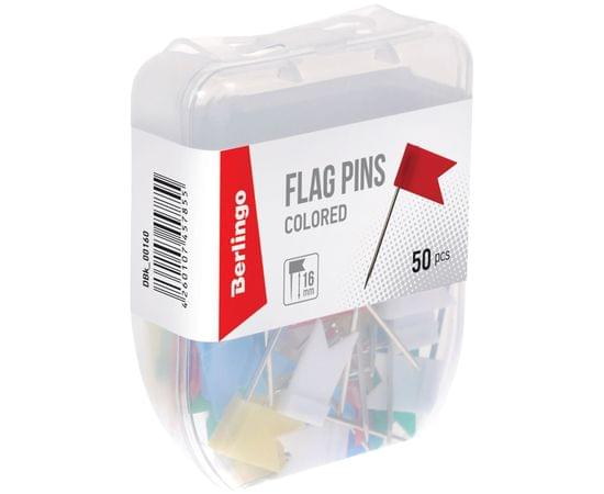 Кнопки силовые/флажки Berlingo, 50шт., ассорти, пласт. упаковка, европодвес DBk_00160