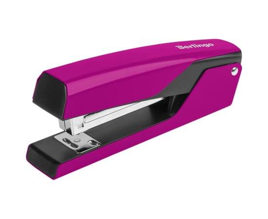Степлер №24/6, 26/6 Berlingo "Color Zone" до 20л., металлический корпус, розовый DSn_20114