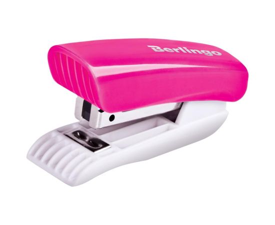 Мини-степлер №24/6, 26/6 Berlingo "Blitz" до 15л., пластиковый корпус, розовый DSp_15214