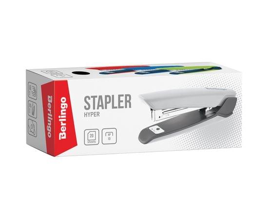 Степлер №10 Berlingo "Hyper" до 20л, пластиковый корпус, красный KSn_25210