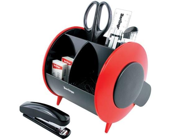 Настольный органайзер Berlingo "Satellite", 9 предметов, черно-красный MOn_09131