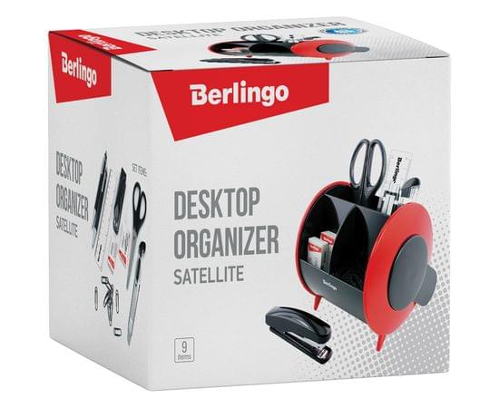 Настольный органайзер Berlingo "Satellite", 9 предметов, черно-красный MOn_09131