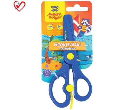 Ножницы детские пластиковые Мульти-Пульти "Приключения Енота" 13,5см, с усилителем, европодвес MS_15972