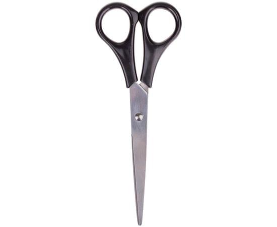 Ножницы OfficeSpace 16,2см, черные ручки, ПВХ чехол с европодвесом S162B_6716