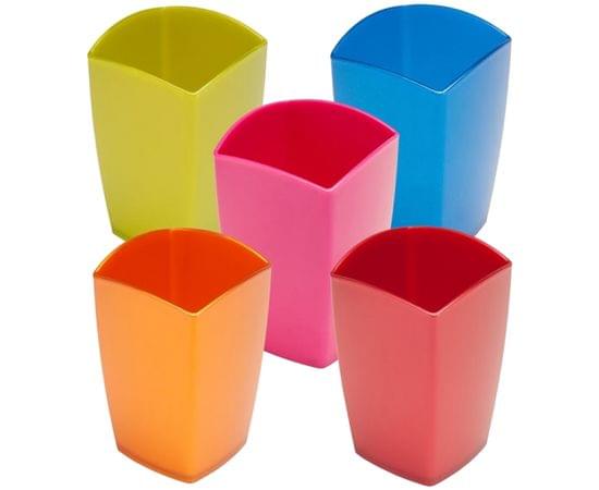 Подставка-стакан Стамм "Люкс. Gloss", пластик, квадратный, ассорти СН724