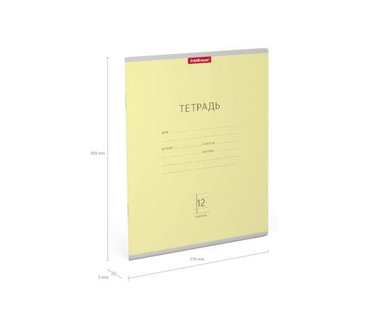 Тетрадь школьная ученическая ErichKrause® Классика желтая, 12 листов, клетка 012010154-35188
