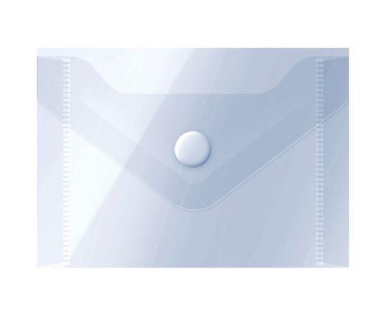Папка-конверт на кнопке OfficeSpace А7 (74*105мм), 150мкм, пластик, прозрачная 267538