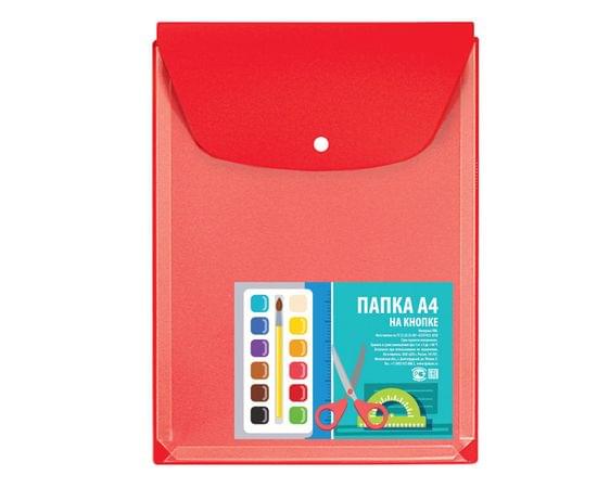 Папка на кнопке ДПС А4 с расширением, 300/180мкм, красный 2920-102