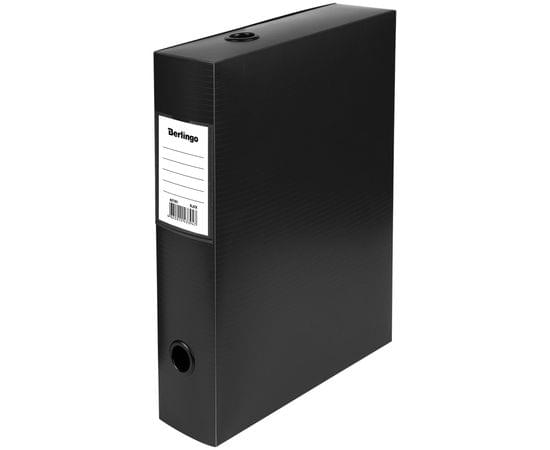 Короб архивный на кнопке Berlingo разборный, 70мм, пластик, 900мкм, черный AB7001