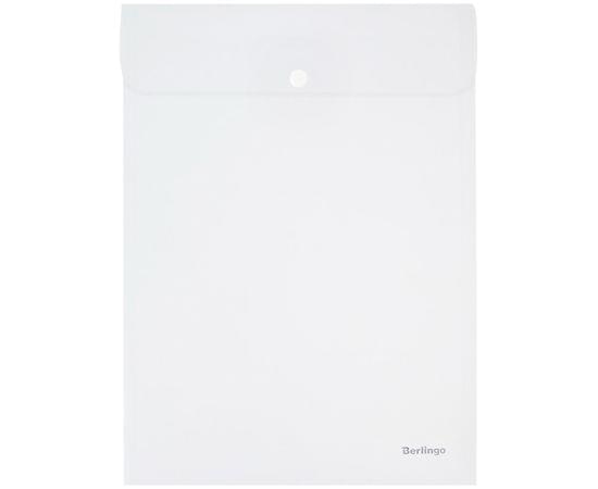 Папка-конверт на кнопке Berlingo, А4, 180мкм, вертикальная, прозрачная AKk_04006