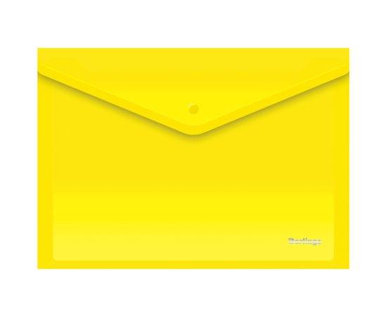 Папка-конверт на кнопке Berlingo, А4, 180мкм, желтая AKk_04105