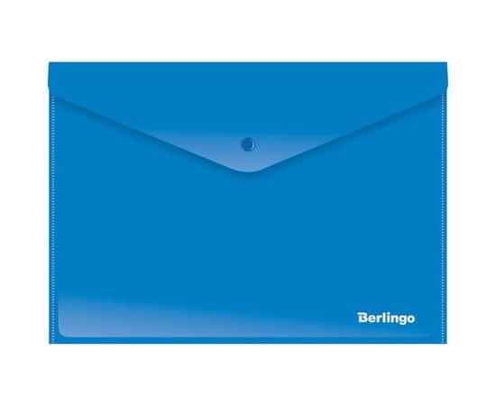 Папка-конверт на кнопке Berlingo, А4, 180мкм, непрозрачная, синяя AKk_04402