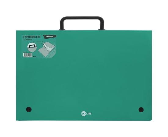Папка-портфель 13 отделений Berlingo "Skyline", А4, 328*285мм, 700мкм, зеленая MF4201_d