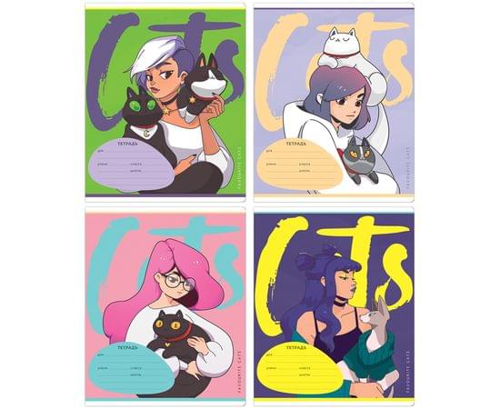 Тетрадь 18л., клетка Greenwich Line "Cats", 80г/м2 N5c18-33225