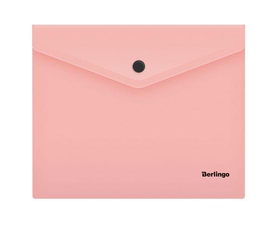 Папка-конверт на кнопке Berlingo "Instinct" А5+, 180мкм, фламинго OBk_05513