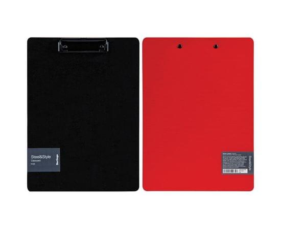 Планшет с зажимом Berlingo "Steel&Style" А4, пластик (полифом), красный PPf_93013