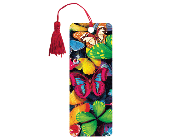 Закладка д/книг 3D BRAUBERG, объемная c движением "Бабочки", с декоративным шнурком-завязкой, 125748 125748