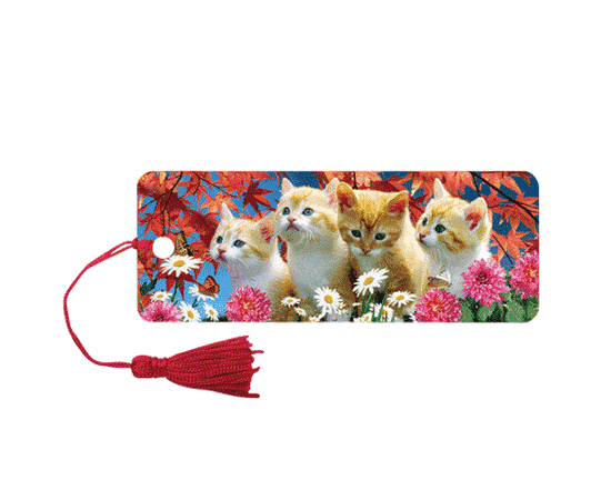 Закладка д/книг 3D BRAUBERG, объемная, "Котята", с декоративным шнурком-завязкой, 125762 125762