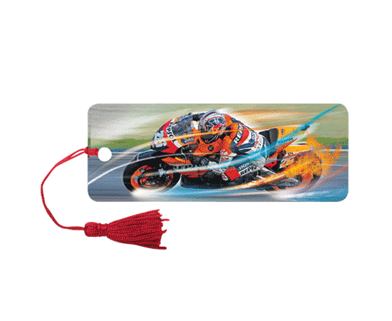 Закладка д/книг 3D BRAUBERG, объемная, "Мотогонки", с декоративным шнурком-завязкой, 125769 125769