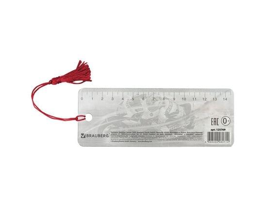 Закладка д/книг 3D BRAUBERG, объемная, "Мотогонки", с декоративным шнурком-завязкой, 125769 125769