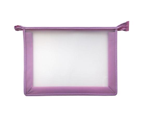 Папка для тетрадей 1 отделение А4 ArtSpace прозрачная/сиреневая, пластик, на молнии ПТ850_3408