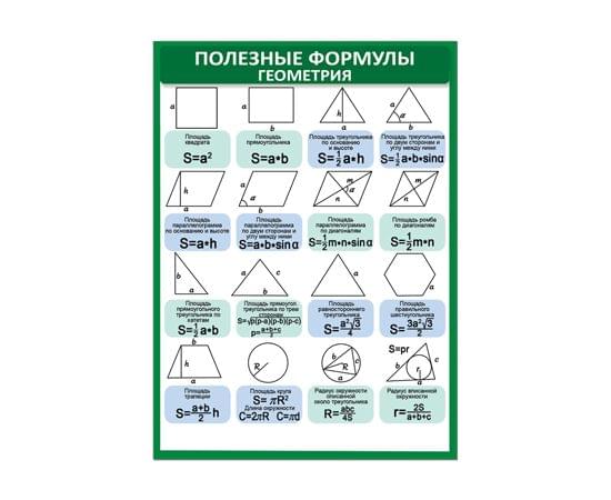 38071 Полезные формулы геометрия  155*210 38071