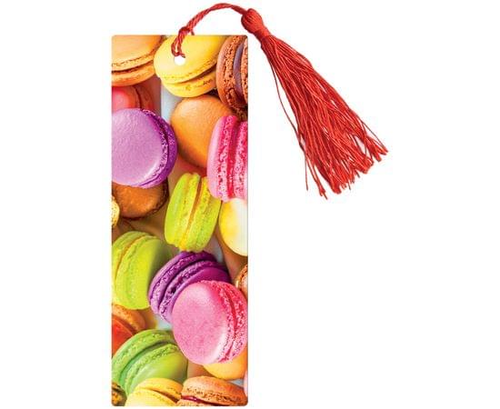 Закладка для книг 3D с линейкой, 150*55мм, ArtSpace "Макаруны", декоративный шнурок 3D_20173