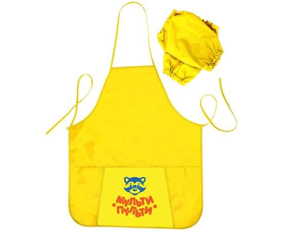 Фартук с нарукавниками Мульти-Пульти "Приключения Енота", 53,5*44,5см, 1 карман, желтый ФТ_13480