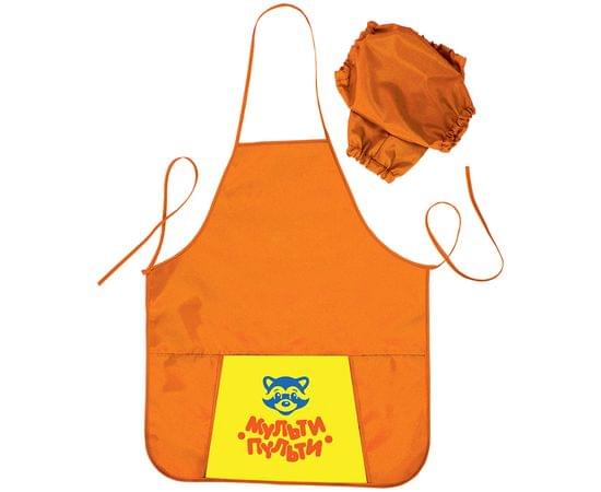 Фартук с нарукавниками Мульти-Пульти "Приключения Енота", 53,5*44,5см, 1 карман, оранжевый ФТ_13482