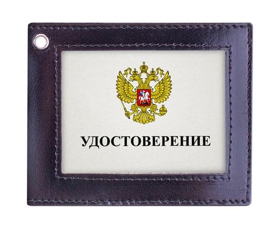 Обложка для удостоверения с окном OfficeSpace черная, кожа KUd_2801 / 186364